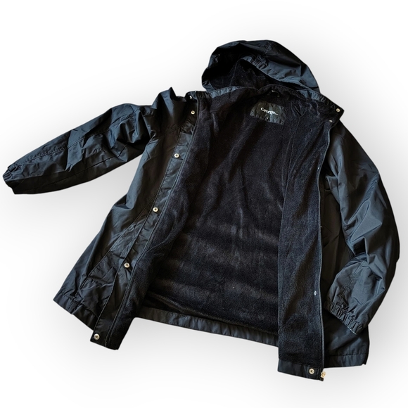 George Black Trench Coat with Cream Collar - Picture 2 of 7